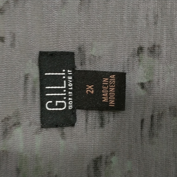 G.I.L.I. Gray leopard print long sleeve Jersey knit T-shirt sz 2X - Picture 2 of 10